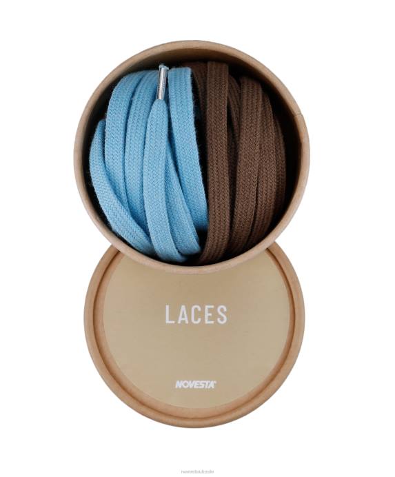 NovestaCotton Shoelaces 40 Brwn/09 Sky Bl BNPJ310 Accessories